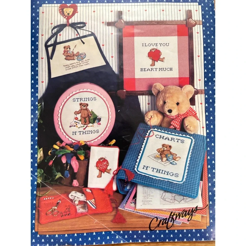 Vintage Teddy Bear Cross Stitch Pattern Booklet Lot of 3‎ Craftways Dale Burdett